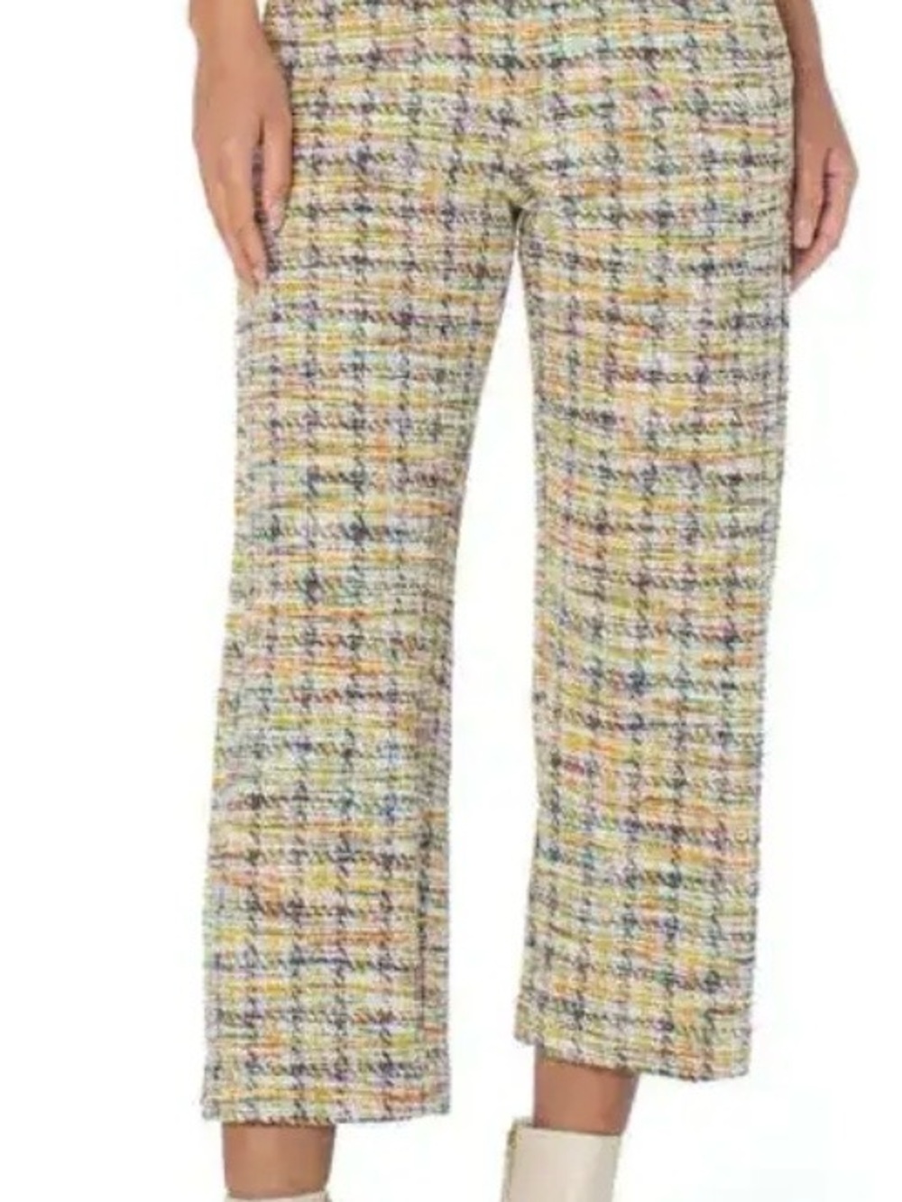 Liverpool Cropped Wide-Leg Pull-On Pants in Multi Tweed - Picture 2 of 6